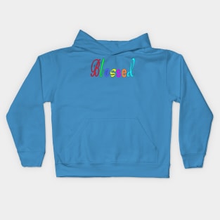 Blessed - Cursive - Front Kids Hoodie